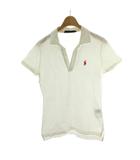 ラルフローレン RALPH LAUREN ポロシャツ M 白 ホワイト Vネック ロゴ刺繍 半袖 前ボタンなし トップス /PP ■GY60
