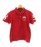 トミーヒルフィガー TOMMY HILFIGER ポロシャツ L 赤 レッド 半袖 ロゴ刺繍 袖ナンバープリント /LP ■GY60