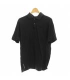 アディダス adidas ポロシャツ S 黒 ブラック 半袖 ロゴ刺繍 リブ袖 /LP ■GY60
