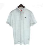 ニューバランス NEW BALANCE ポロシャツ 6 グレー ロゴ総柄 襟付き 半袖 /MW ■GY60