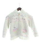 メゾピアノ mezzo piano ジップアップ パーカー S 白 ホワイト 長袖 ハート柄 カップケーキ柄 /MW ■GY60