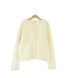 ボアジャケット 子ども服(女の子用) TM 白 アイボリー 長袖 クルーネック 無地 /CK31 ■GY58