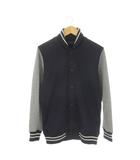 レイジブルー RAGEBLUE ボンバージャケット 上着 L 紺 ネイビー グレー 長袖 リブ襟 袖口・裾ライン /CK28 ■GY58