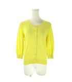 カーディガン 3 黄 イエロー 無地 ラウンドネック 七分袖 /AO21 ■GY58