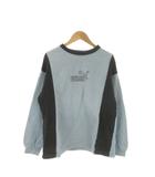 プーマ PUMA トレーナー 子ども服(男の子用) 160 青 ブルー 黒 ブラック 長袖 切替デザイン 裏起毛 /AO22 ■GY58