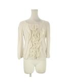 カットソー 2 ライトベージュ フリル 七分袖 無地 /CK54 ■GY58