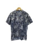 アイスバーグ ICEBERG HISTORY 開襟シャツ 半袖 キャラクター チャーリーブラウン イラスト プリント M 青 ブルー /CK5 ■GY58