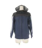 アディダスネオ adidas neo ジップアップパーカー ジャケット スリーストライプス バイカラー S 青 ブルー インディゴ /CK16 ■GY58