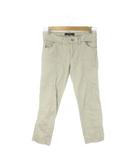 マカフィー MACPHEE トゥモローランド パンツ 麻 リネン 36 グレー 無地 クロップド丈 切り替えデザイン /CK43 ■GY58