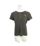 ラルフローレン RALPH LAUREN Tシャツ カットソー L グレー 半袖 ロゴ ワッペン 刺繍 ストレッチ /AH29 ■GY58