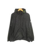 アウトドアプロダクツ OUTDOOR PRODUCTS ウィンドブレーカー パーカー ジャケット ジップアップ ロゴ 総柄 LL 黒 ブラック /AH24 ■GY58