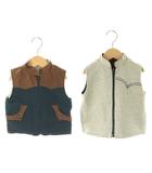 リーバイス キッズ Levi's KIDS ベスト ジップアップ リバーシブル 90 ブラウン ネイビー グレー マルチカラー /DO ■GY60