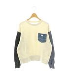 × ライトオン デニムポケット付きスウエット トレーナー 長袖 コットン 150 ライトグレー /NR ■GY60