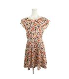 ワンピース 38 ピンク 花柄 ラウンドネック 半袖 /AH36 ■GY63