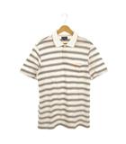 バーバリーゴルフ BURBERRY GOLF ポロシャツ ゴルフ LL 白 ホワイト ボーダー柄 ポロカラー 半袖 /AH3 ■GY63