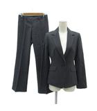 イネド INED スーツ セットアップ 上下 テーラードジャケット ミドル丈 シングルボタン 総裏地 スラックスパンツ フレアパンツ ロング丈 上11 下9 グレー /SY30 ■GY60