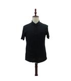 ヒューゴボス HUGO BOSS カジュアルシャツ M 黒 レギュラーカラー 半袖 無地 /SY1 ■GY60