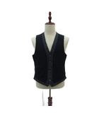 ベスト ジレ ミドル丈 40 L 紺 ベージュ Vネック 切替 /SY2 ■GY60