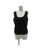 マックスマーラ MAX MARA 白タグ ニット カットソー ウール カシミヤ混 L 茶 ノースリーブ Uネック 無地 /SY14 ■GY60