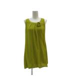 ホコモモラデシビラ Jocomomola de Sybilla ワンピース ミニ丈 40 L マスタードイエロー ノースリーブ ラウンドネック フラワーモチーフ /SY17 ■GY60