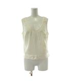 ゲス GUESS タンクトップ M 白 ホワイト Vネック 裾切り替え ノースリーブ カットソー トップス /PP ■GY60
