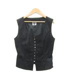 ヒロコビス HIROKO BIS ベスト ジレ ミドル丈 9 黒 ビーズ装飾 Uネック /SY59 ■GY60