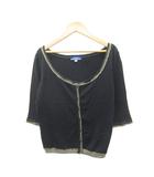 バーバリーブルーレーベル BURBERRY BLUE LABEL カーディガン ミドル丈 38 M 黒 無地 七分袖 /SY67 ■GY60