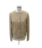 イエナ IENA ノーカラージャケット 上着 ミドル丈 38 M ブラウン /SY68 ■GY60