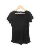 バーバリーブルーレーベル BURBERRY BLUE LABEL Tシャツ カットソー 半袖 38 M 黒 ロゴ装飾 ラウンドネック /SY3 ■GY60