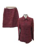 キース KEITH フォーマルスーツ セットアップ 上下 ステンカラージャケット ミドル丈 シングルボタン フレアスカート ひざ丈 赤 レッド /SM13 ■GY60