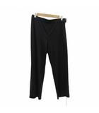 レオナール LEONARD ストレートパンツ 42 黒 ブラック 無地 アンクル丈 /YS37 ■GY60