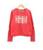 バーバリーブルーレーベル BURBERRY BLUE LABEL トレーナー スウェット 38 コーラルピンク 長袖 ラウンドネック ロゴプリント /YS54 ■GY60