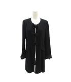 インゲボルグ INGEBORG ブラックフォーマル ノーカラージャケット 黒 ブラック 前開き リボン ロング丈 /YS7 ■GY60