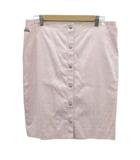 レオナール LEONARD タイトスカート ボタンダウンスカート 76-99 ピンク 総柄 ミモレ丈 /HO27 ■GY60