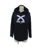 レオナール LEONARD ニットパーカー 42 紺 ネイビー 長袖 プリント 刺繍 0537166 /HO39 ■GY60