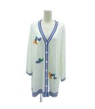 レオナールスポーツ LEONARD SPORT ニットカーディガン 44 オフホワイト Vネック ライン 刺繍 /HO53 ■GY60