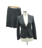 ボッシュ BOSCH スーツ セットアップ 上下 36 グレー テーラードジャケット シングルボタン 総裏地 ミドル丈 タイトスカート ひざ丈 /YS43 ■GY60