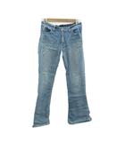 サムシング something デニムパンツ ジーンズ フレアパンツ W31 L32 青 ブルー ウォッシュ加工 ロング丈 /YS3 ■GY60