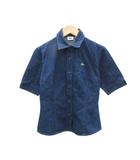 ラコステ LACOSTE デニムシャツ 38 インディゴ 無地 レギュラーカラー 半袖 /YS30 ■GY60