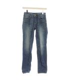 サムシング something デニム パンツ25 青 ブルー 無地 ウォッシュ加工 フルレングス /LP ■GY63