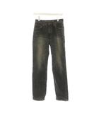 エドウィン EDWIN デニム パンツ S 黒 ブラック ウォッシュ加工 フルレングス ストレートレッグ /LP ■GY63