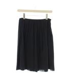 プリーツスカート ひざ丈 1 紺 ネイビー 無地 プリーツ ギャザーウエスト /LP ■GY63