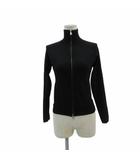 ニットブルゾンジャケット 上着 ミドル丈 2 黒 ブラック ハイネック /SM62 ■GY63