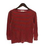 オールドイングランド OLD ENGLAND Tシャツ カットソー 七分袖 クルーネック ボーダー柄 36 赤 レッド 黒 ブラック /XZ ■GY63