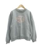 トレーナー スウェット M グレー クルーネック ロゴ刺繍 オーバーサイズ /SY42 ■GY63
