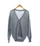 クロコダイル CROCODILE カーディガン ウール LL ライトブルー 青 Vネック 無地 長袖 /GG ■GY60