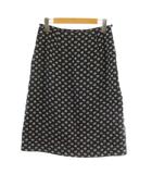 イエナ IENA フレアスカート ひざ丈 サテン 花柄 38 紺 ネイビー /GP ■GY60