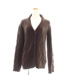 カーディガン ニット ウール 2 茶 ブラウン ケーブル編み 長袖 ショールカラー /GP ■GY60