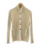 タケオキクチ TAKEO KIKUCHI カーディガン 4 ベージュ リブ編み ハイネック 長袖 ポケット付き /GP ■GY60