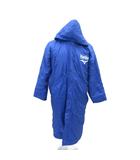 ミズノ MIZUNO ランバード RUNBIRD ベンチコート ロング丈 L 青 フード付き 裏ボア ロゴプリント /SY62 ■GY58